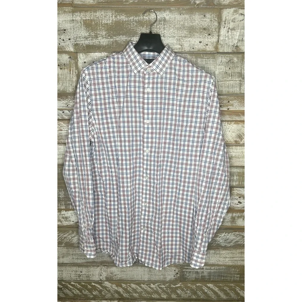 Banana Republic‎ mens checkered grant fit dress shirt XL